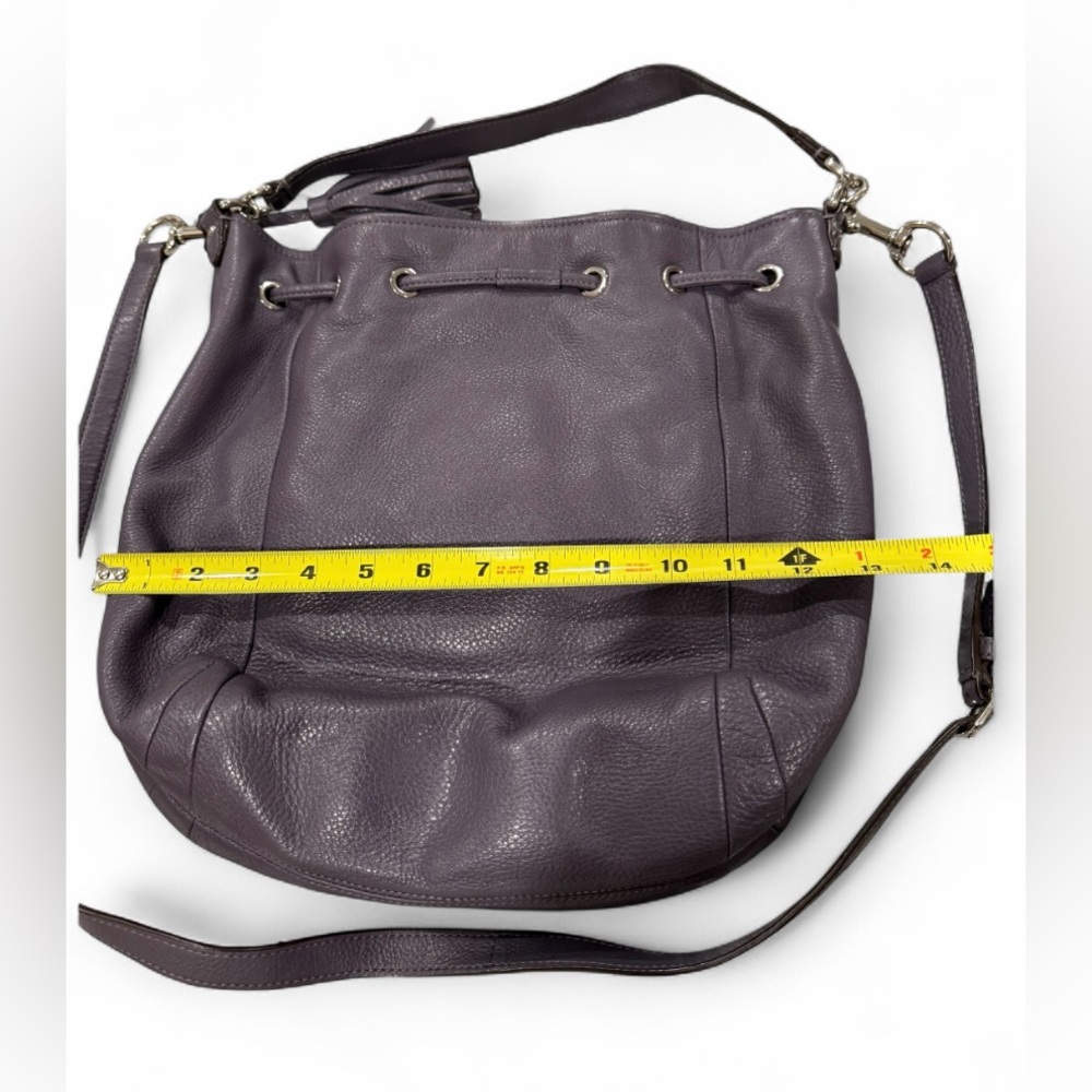 Coach Avery Park purple hobo pebbled leather bucket drawstring purse F27003 - Picture 9 of 11